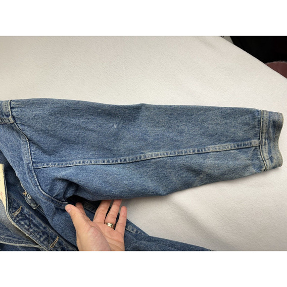 Vintage Coca-Cola Jean Jacket Women Distressed Trucker Classic Retro L - Picture 4 of 11